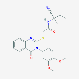molecular formula C24H26N4O4S B2726200 N-(2-cyano-3-methylbutan-2-yl)-2-[3-(3,4-dimethoxyphenyl)-4-oxoquinazolin-2-yl]sulfanylacetamide CAS No. 757209-03-3
