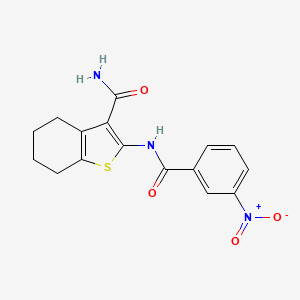 molecular formula C16H15N3O4S B2726202 2-(3-Nitrobenzamido)-4,5,6,7-tetrahydrobenzo[b]thiophene-3-carboxamide CAS No. 300815-14-9