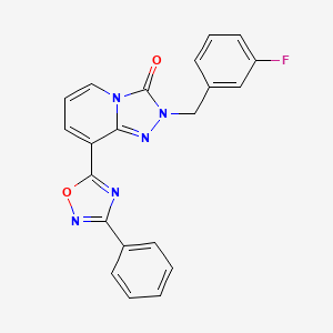 molecular formula C21H14FN5O2 B2726208 2-(3-fluorobenzyl)-8-(3-phenyl-1,2,4-oxadiazol-5-yl)-[1,2,4]triazolo[4,3-a]pyridin-3(2H)-one CAS No. 1251670-68-4