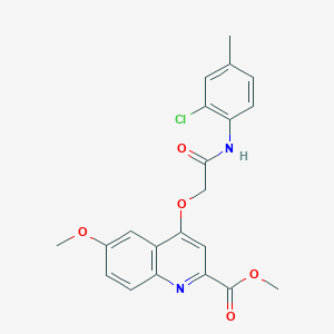 molecular formula C21H19ClN2O5 B2726209 4'-[(benzylamino)sulfonyl]-N-(1,1-dimethylpropyl)biphenyl-4-carboxamide CAS No. 1358223-69-4