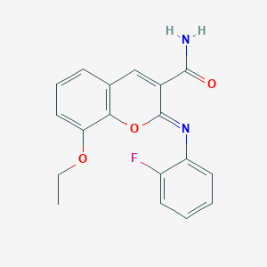 molecular formula C18H15FN2O3 B2726210 (Z)-8-ethoxy-2-((2-fluorophenyl)imino)-2H-chromene-3-carboxamide CAS No. 328555-82-4