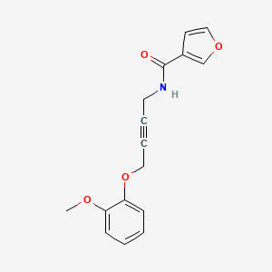 molecular formula C16H15NO4 B2726212 N-(4-(2-methoxyphenoxy)but-2-yn-1-yl)furan-3-carboxamide CAS No. 1428379-11-6