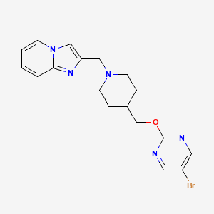 molecular formula C18H20BrN5O B2726214 2-[[4-[(5-Bromopyrimidin-2-yl)oxymethyl]piperidin-1-yl]methyl]imidazo[1,2-a]pyridine CAS No. 2379975-63-8