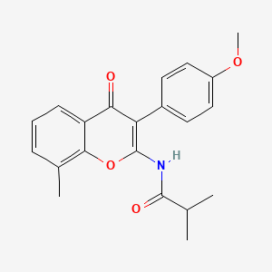 molecular formula C21H21NO4 B2726218 N-[3-(4-methoxyphenyl)-8-methyl-4-oxo-4H-chromen-2-yl]-2-methylpropanamide CAS No. 883961-58-8