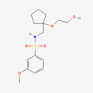 molecular formula C15H23NO5S B2726220 N-((1-(2-hydroxyethoxy)cyclopentyl)methyl)-3-methoxybenzenesulfonamide CAS No. 2176202-09-6