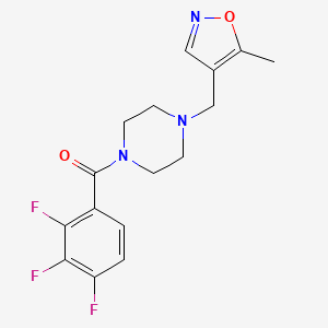 molecular formula C16H16F3N3O2 B2726227 (4-((5-Methylisoxazol-4-yl)methyl)piperazin-1-yl)(2,3,4-trifluorophenyl)methanone CAS No. 2034401-39-1