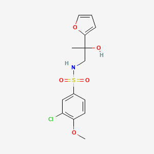 molecular formula C14H16ClNO5S B2726229 3-chloro-N-(2-(furan-2-yl)-2-hydroxypropyl)-4-methoxybenzenesulfonamide CAS No. 1396883-29-6