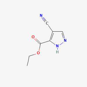 molecular formula C7H7N3O2 B2726236 ethyl 4-cyano-1H-pyrazole-5-carboxylate CAS No. 318497-88-0; 6076-12-6