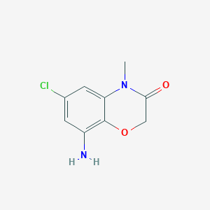 molecular formula C9H9ClN2O2 B2726240 8-amino-6-chloro-4-methyl-3,4-dihydro-2H-1,4-benzoxazin-3-one CAS No. 1266990-40-2