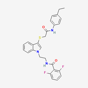 N-(2-(3-((2-((4-ethylphenyl)amino)-2-oxoethyl)thio)-1H-indol-1-yl)ethyl)-2,6-difluorobenzamide