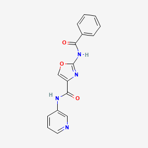 molecular formula C16H12N4O3 B2726257 2-benzamido-N-(pyridin-3-yl)oxazole-4-carboxamide CAS No. 1286716-94-6