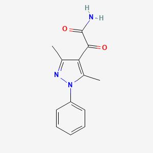 molecular formula C13H13N3O2 B2726258 2-(3,5-dimethyl-1-phenyl-1H-pyrazol-4-yl)-2-oxoacetamide CAS No. 956780-18-0