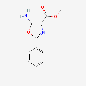 molecular formula C12H12N2O3 B2726262 Methyl 5-amino-2-(4-methylphenyl)-1,3-oxazole-4-carboxylate CAS No. 1225058-13-8