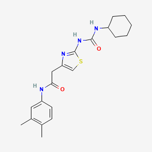 molecular formula C20H26N4O2S B2726268 2-(2-(3-cyclohexylureido)thiazol-4-yl)-N-(3,4-dimethylphenyl)acetamide CAS No. 921488-43-9