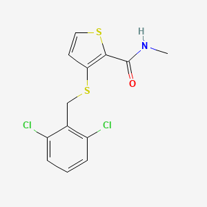 molecular formula C13H11Cl2NOS2 B2726273 3-[(2,6-dichlorobenzyl)sulfanyl]-N-methyl-2-thiophenecarboxamide CAS No. 251097-34-4