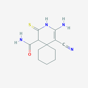 4-Amino-5-cyano-2-thioxo-3-azaspiro[5.5]undec-4-ene-1-carboxamide