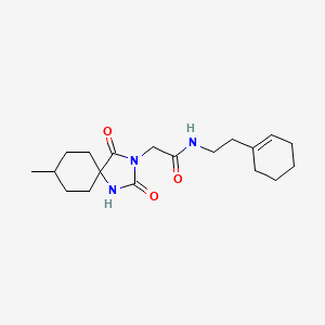 molecular formula C19H29N3O3 B2726283 N~1~-[2-(1-环己烯基)乙基]-2-(8-甲基-2,4-二氧杂螺[4.5]癸-3-基)乙酰胺 CAS No. 875421-94-6