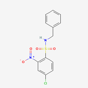 molecular formula C13H11ClN2O4S B2726287 ((4-Chloro-2-nitrophenyl)sulfonyl)benzylamine CAS No. 1022363-24-1