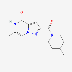 molecular formula C14H18N4O2 B2726291 6-methyl-2-[(4-methylpiperidin-1-yl)carbonyl]pyrazolo[1,5-a]pyrazin-4(5H)-one CAS No. 1795192-32-3