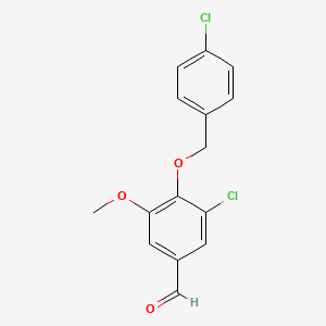 molecular formula C15H12Cl2O3 B2726310 3-Chloro-4-[(4-chlorobenzyl)oxy]-5-methoxybenzaldehyde CAS No. 384857-12-9