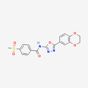 N-[5-(2,3-dihydro-1,4-benzodioxin-6-yl)-1,3,4-oxadiazol-2-yl]-4-methylsulfonylbenzamide