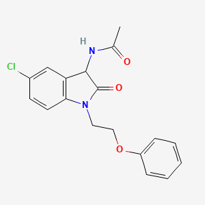 N-(5-chloro-2-oxo-1-(2-phenoxyethyl)indolin-3-yl)acetamide