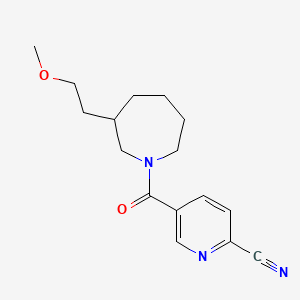 molecular formula C16H21N3O2 B2726337 5-[3-(2-Methoxyethyl)azepane-1-carbonyl]pyridine-2-carbonitrile CAS No. 2223901-80-0