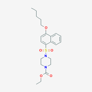 Ethyl 4-{[4-(pentyloxy)-1-naphthyl]sulfonyl}-1-piperazinecarboxylate