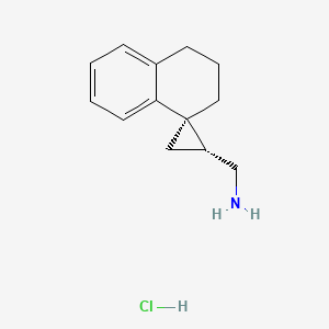 molecular formula C13H18ClN B2726360 [(1'R,4R)-Spiro[2,3-dihydro-1H-naphthalene-4,2'-cyclopropane]-1'-yl]methanamine;hydrochloride CAS No. 2287237-14-1