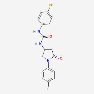 molecular formula C17H15BrFN3O2 B2726364 1-(4-溴苯基)-3-[1-(4-氟苯基)-5-氧代吡咯烷-3-基]脲 CAS No. 894015-60-2