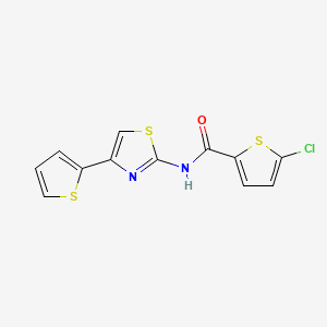 molecular formula C12H7ClN2OS3 B2726373 5-氯-N-(4-(噻吩-2-基)噻唑-2-基)噻吩-2-甲酰胺 CAS No. 397277-73-5