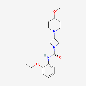 molecular formula C18H27N3O3 B2726376 N-(2-ethoxyphenyl)-3-(4-methoxypiperidin-1-yl)azetidine-1-carboxamide CAS No. 2034359-52-7