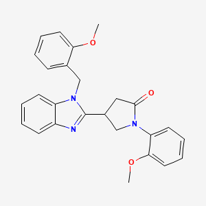 molecular formula C26H25N3O3 B2726380 4-[1-(2-methoxybenzyl)-1H-benzimidazol-2-yl]-1-(2-methoxyphenyl)pyrrolidin-2-one CAS No. 912897-53-1