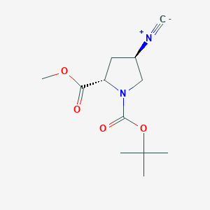 molecular formula C12H18N2O4 B2726382 (4R)-1-(tert-Butoxycarbonyl)-4-isocyano-L-proline methyl ester CAS No. 1582808-33-0