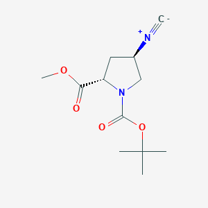 molecular formula C12H18N2O4 B2726382 (4R)-1-(叔丁氧羰基)-4-异氰基-L-脯氨酸甲酯 CAS No. 1582808-33-0