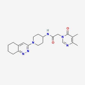 molecular formula C21H28N6O2 B2726385 2-(4,5-dimethyl-6-oxopyrimidin-1(6H)-yl)-N-(1-(5,6,7,8-tetrahydrocinnolin-3-yl)piperidin-4-yl)acetamide CAS No. 2034410-94-9