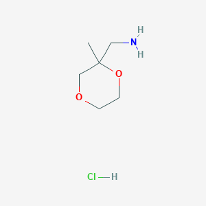 molecular formula C6H14ClNO2 B2726388 (2-Methyl-1,4-dioxan-2-yl)methanamine hydrochloride CAS No. 2138044-58-1