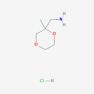 molecular formula C6H14ClNO2 B2726388 (2-甲基-1,4-二氧杂环戊烷-2-基)甲胺盐酸盐 CAS No. 2138044-58-1