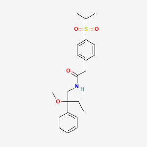 molecular formula C22H29NO4S B2726389 2-(4-(isopropylsulfonyl)phenyl)-N-(2-methoxy-2-phenylbutyl)acetamide CAS No. 1797881-77-6