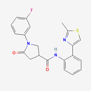 molecular formula C21H18FN3O2S B2726394 1-(3-fluorophenyl)-N-(2-(2-methylthiazol-4-yl)phenyl)-5-oxopyrrolidine-3-carboxamide CAS No. 1798046-34-0