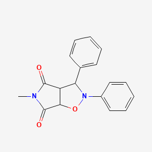 molecular formula C18H16N2O3 B2726395 5-methyl-2,3-diphenyldihydro-2H-pyrrolo[3,4-d]isoxazole-4,6(5H,6aH)-dione CAS No. 1005060-84-3