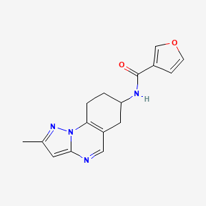 molecular formula C16H16N4O2 B2726396 N-(2-甲基-6H,7H,8H,9H-嘧啶并[1,5-a]喹唑啉-7-基)呋喃-3-甲酰胺 CAS No. 2097888-63-4