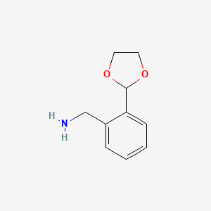 molecular formula C10H13NO2 B2726397 [2-(1,3-二氧杂环戊烷-2-基)苯基]甲胺 CAS No. 2219379-58-3