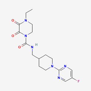 molecular formula C17H23FN6O3 B2726400 4-ethyl-N-((1-(5-fluoropyrimidin-2-yl)piperidin-4-yl)methyl)-2,3-dioxopiperazine-1-carboxamide CAS No. 2034470-89-6