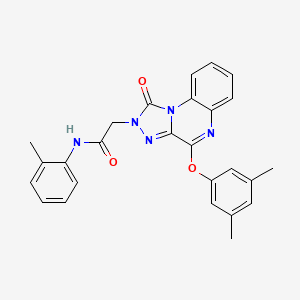 molecular formula C26H23N5O3 B2726404 2-(4-(3,5-dimethylphenoxy)-1-oxo-[1,2,4]triazolo[4,3-a]quinoxalin-2(1H)-yl)-N-(o-tolyl)acetamide CAS No. 1185055-00-8