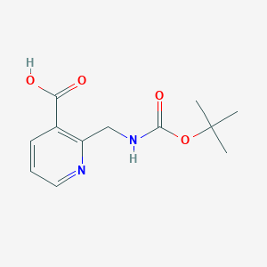 molecular formula C12H16N2O4 B2726411 2-(((tert-Butoxycarbonyl)amino)methyl)nicotinic acid CAS No. 1785390-96-6