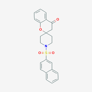 molecular formula C23H21NO4S B2726413 1'-(萘-2-基磺酰)螺[咔曼-2,4'-哌啶]-4-酮 CAS No. 877811-49-9