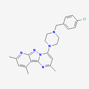 4-(4-(4-Chlorobenzyl)piperazin-1-yl)-2,8,10-trimethylpyrido[2',3':3,4]pyrazolo[1,5-a]pyrimidine