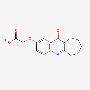 molecular formula C15H16N2O4 B2726418 [(12-Oxo-6,7,8,9,10,12-hexahydroazepino[2,1-b]quinazolin-2-yl)oxy]acetic acid CAS No. 929858-67-3