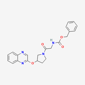 molecular formula C22H22N4O4 B2726419 Benzyl (2-oxo-2-(3-(quinoxalin-2-yloxy)pyrrolidin-1-yl)ethyl)carbamate CAS No. 2185590-62-7
